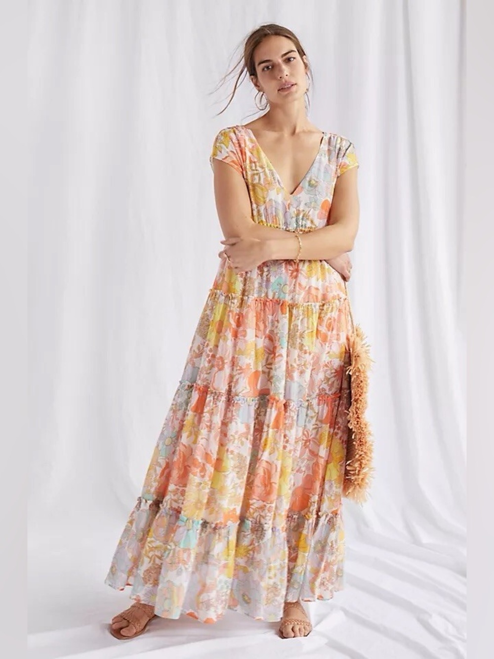 NWT Anthropologie Ethereal Floral Maxi Dress in Medium